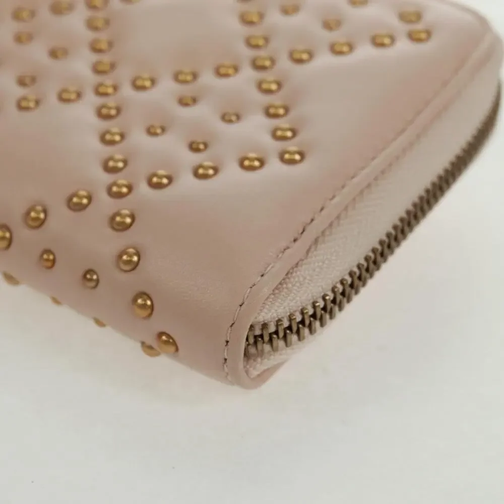 Dior Cannage Lambskin Studs Long Wallet Pink